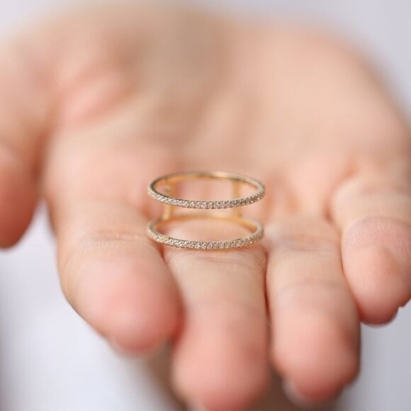 Gorgeous Wedding Party Luxury Gold Plated Ring for Women, VIP554 - Picture 3 of 4